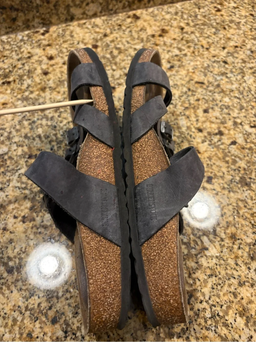 Birkenstock Franca Grey Leather Strap Sandals 39 US 8-8-5